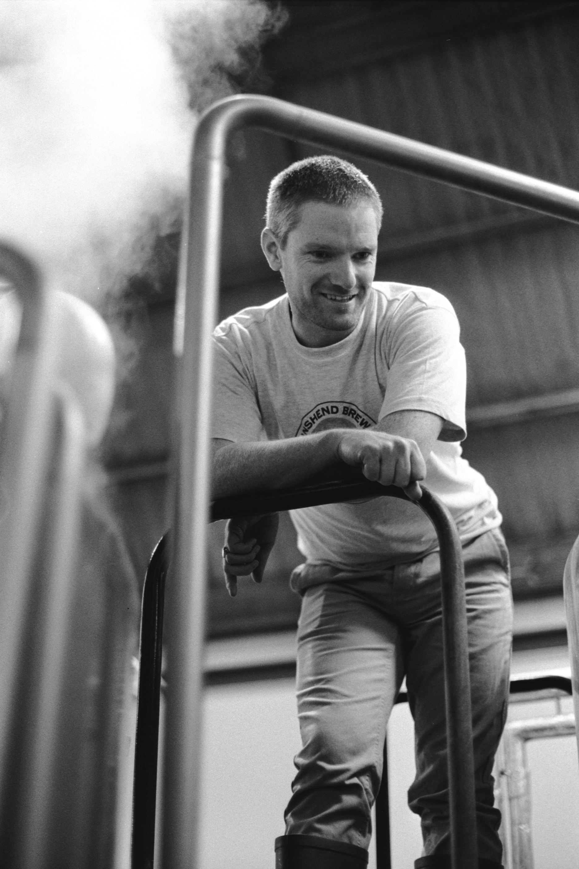 Stu McKinlay during the brewing of Rescue Red Ale, a collaboration between 8 Wired, Yeastie Boys, and Renaissance. Blenheim, 2011.